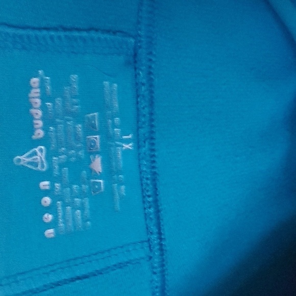 Neon Buddha Aqua Unique Buttons Long Stretch Lagenlook Sz XL Jacket w Pockets - Picture 4 of 14